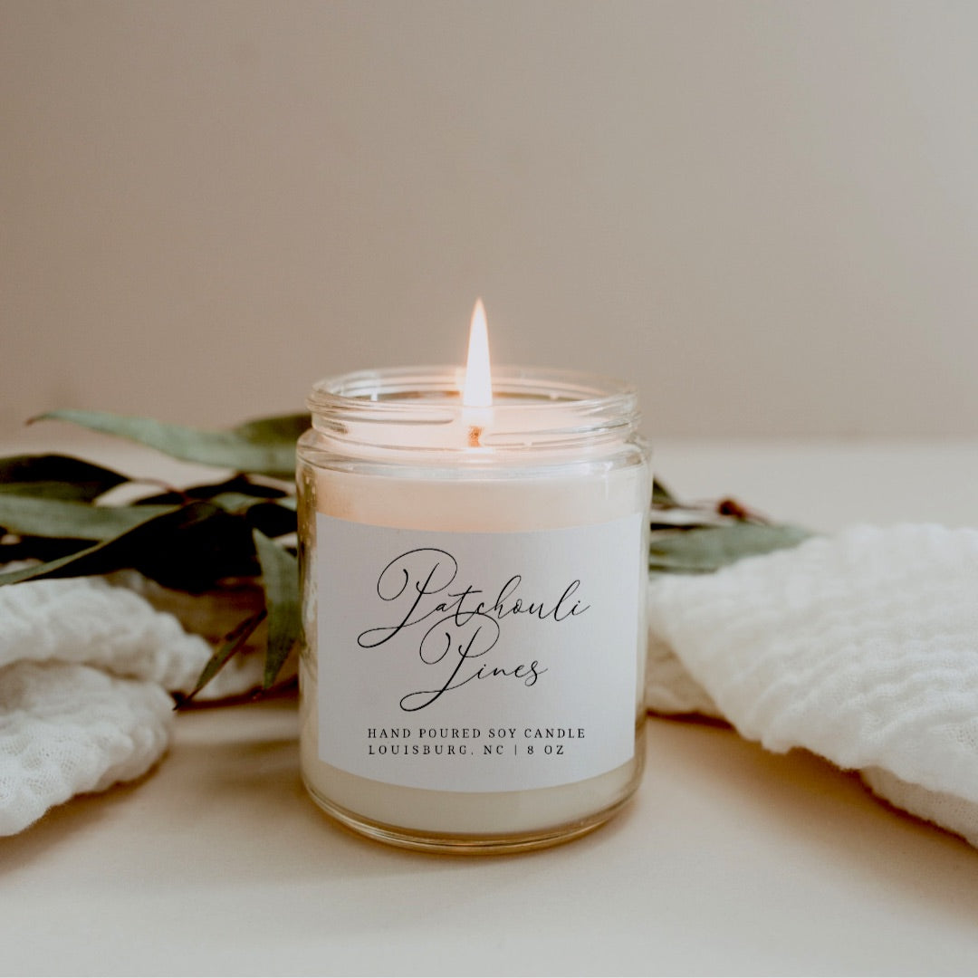 8oz Patchouli Pines Candle