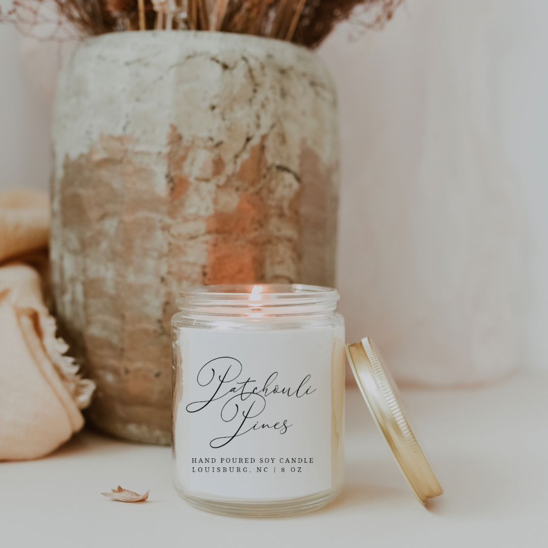 8oz Patchouli Pines Candle