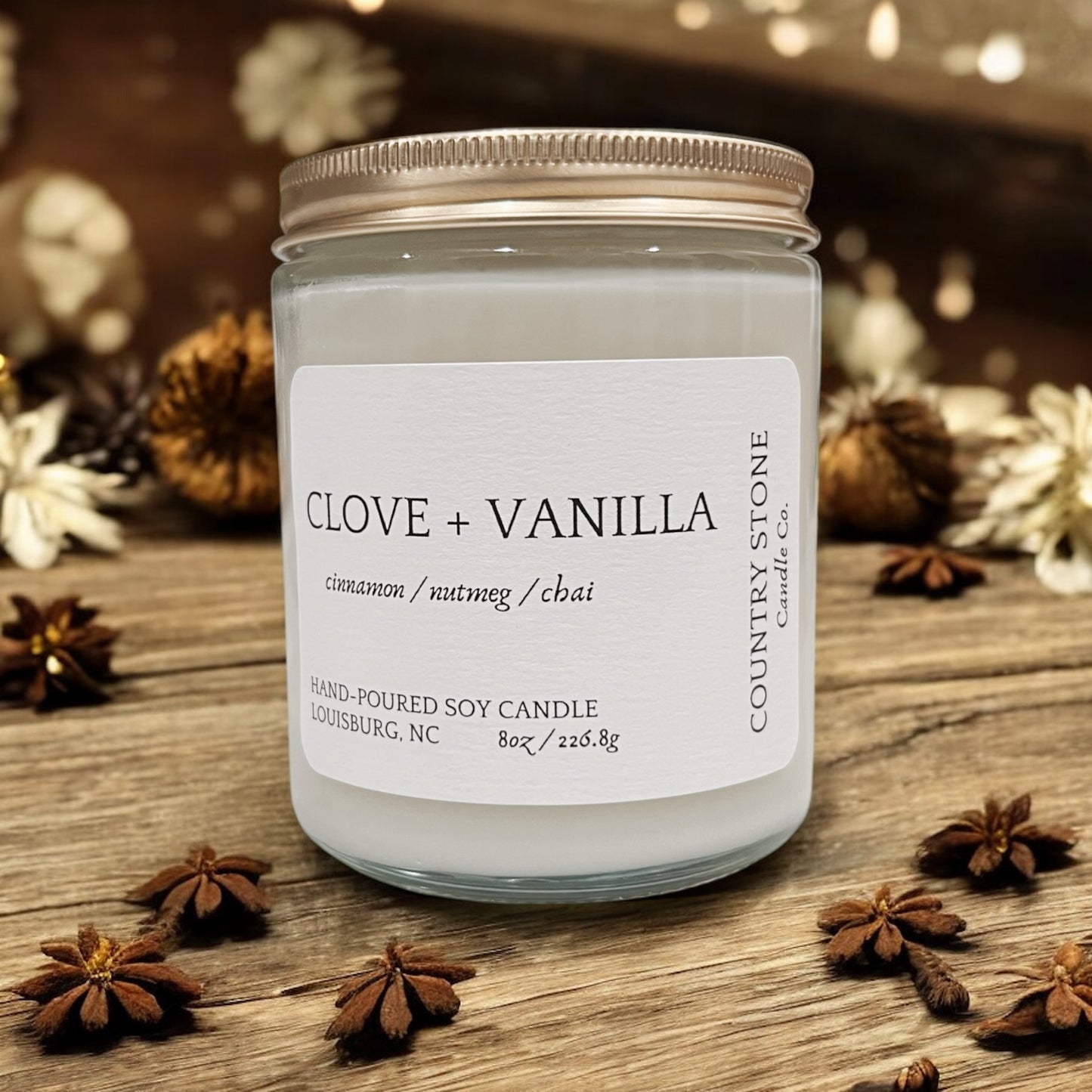 8oz Clove + Vanilla Candle